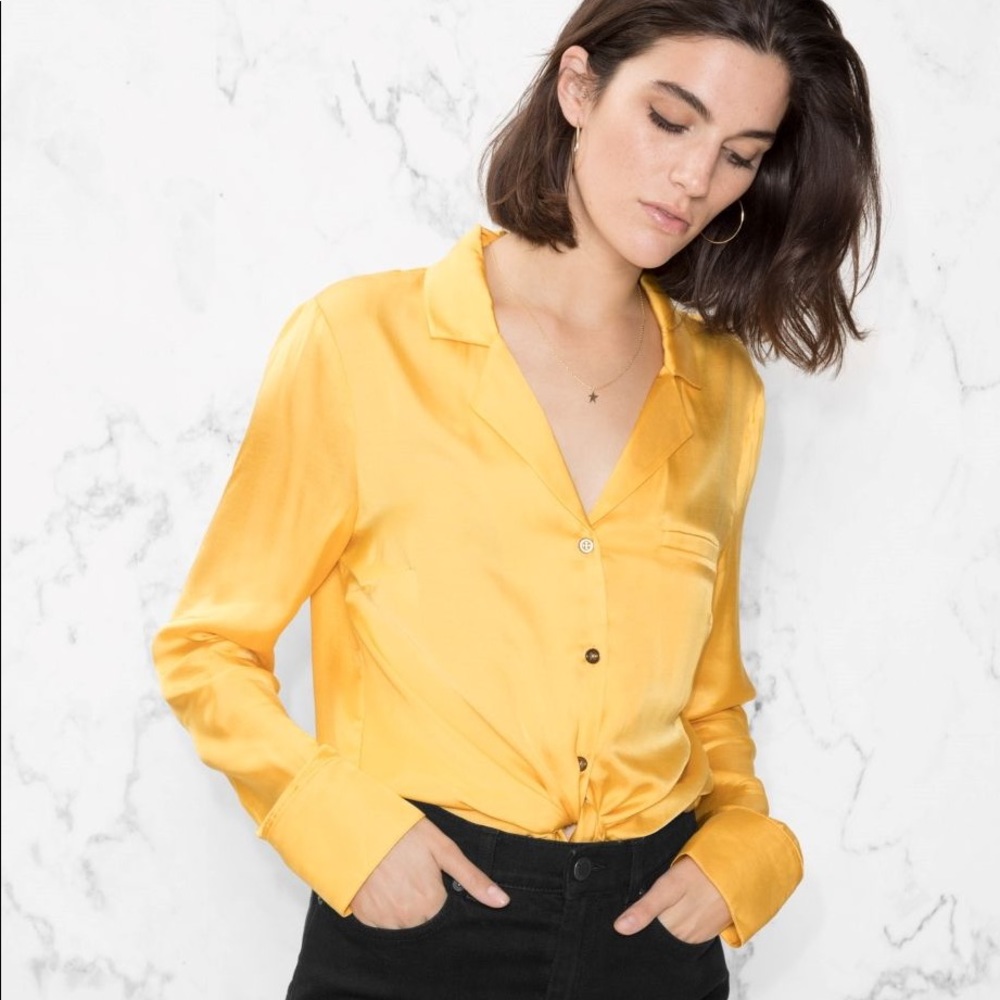 & Other Stories Yellow Buttoned Blouse